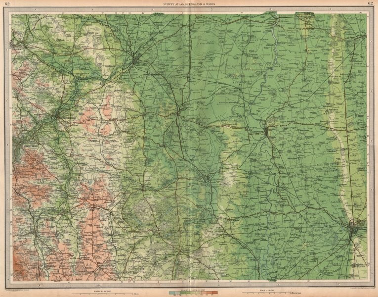 S YORKSHIRE/NW LINCOLNSHIRE Sheffield Lincoln Chesterfield Rotherham 1939 map